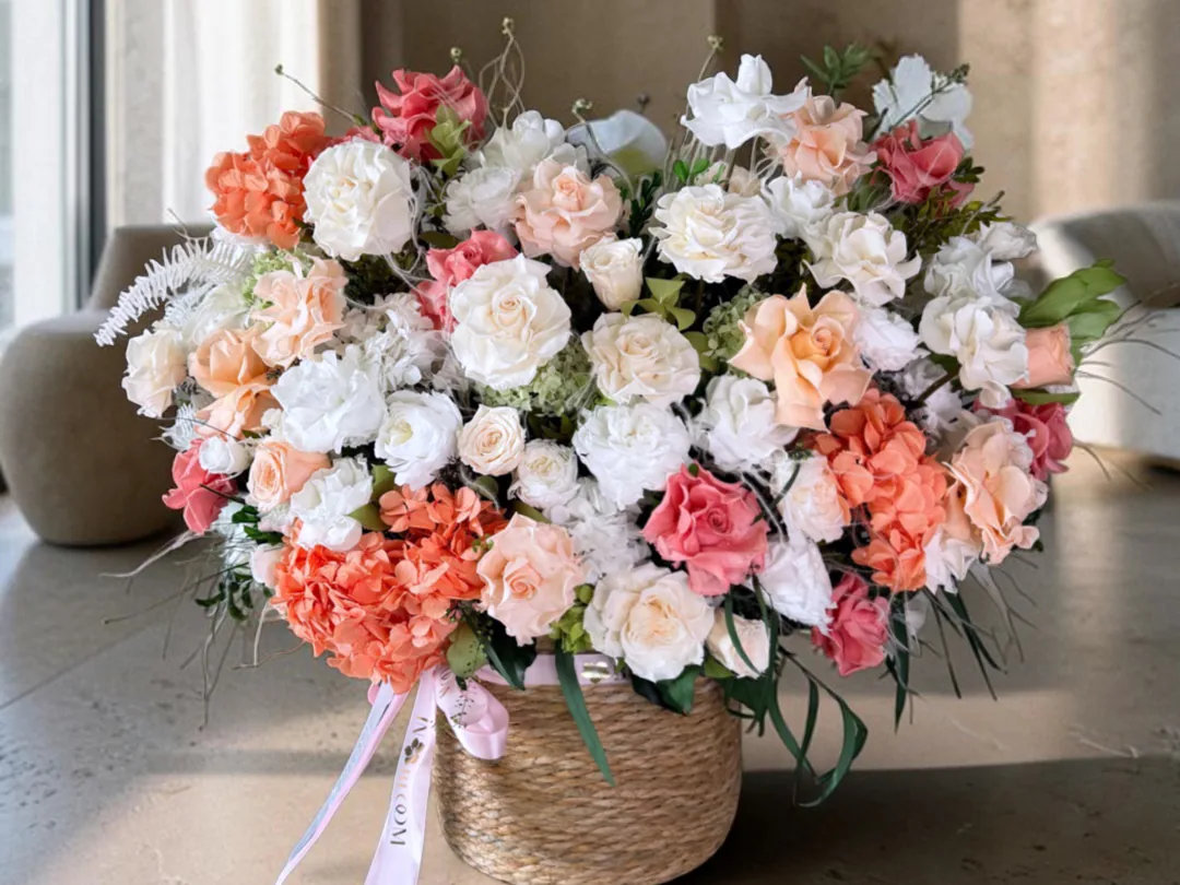 IN BLOOM flower arrangement in a light interior