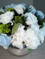 Loulou (M) Baby Blue preserved flower arrangement detail view in Dubai