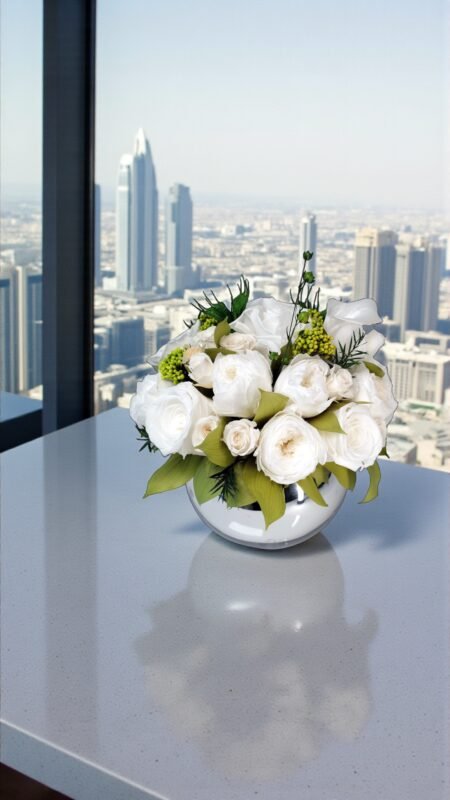 Luxury preserved flowers arrangement with natural texture and rich color