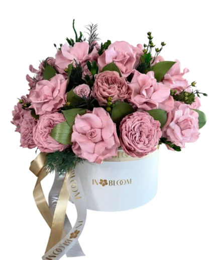 Olivia - Powder preserved flowers gift box in Dubai