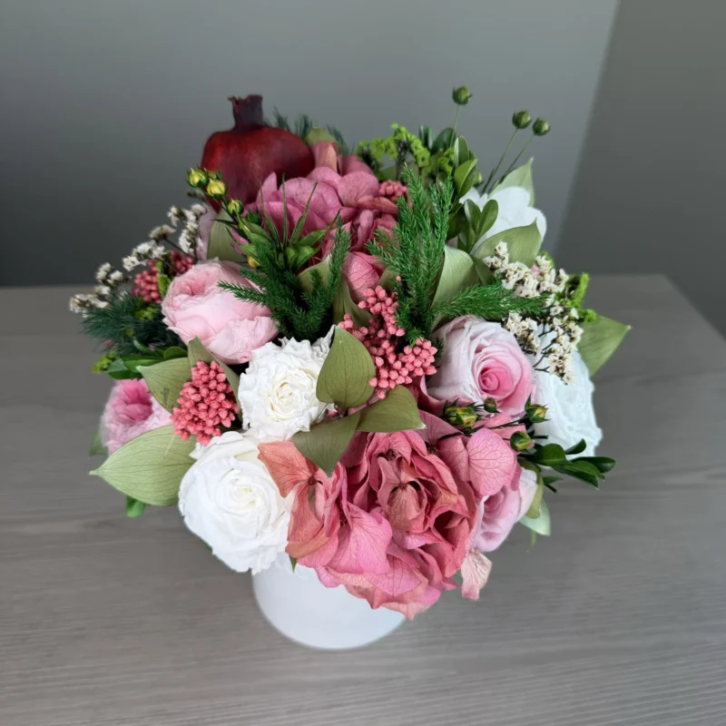 Luna Pomegranate preserved flower arrangement detail view in Dubai