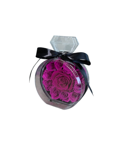 Classic Roses Perfume Bottle with preserved roses elegant floral design