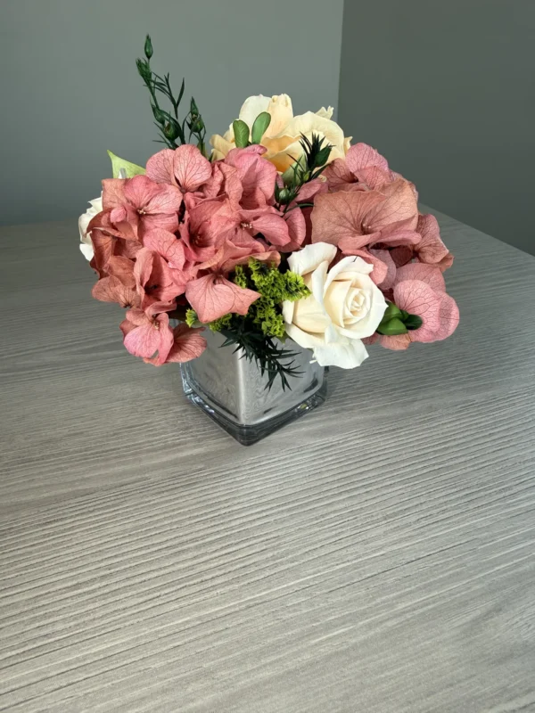Katie - Pink Cloud preserved flower arrangement detail view in Dubai