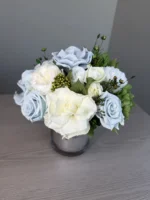 Juliette - Creamy Blue preserved flower arrangement detail view in Dubai