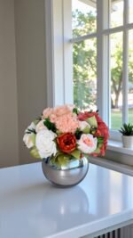Loulou (S) - Peach Aurelia preserved flower arrangement detail view in Dubai
