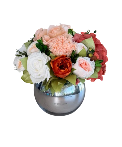 Loulou (S) - Peach Aurelia preserved flower arrangement in Dubai