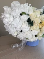 Audrey - Sky blue preserved flowers gift box detail view in Dubai