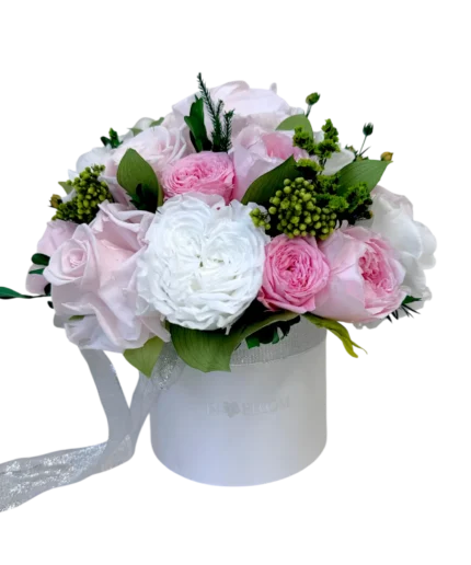 Elis Pastel Pink preserved flower box