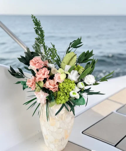 Spring Serenity preserved flower statement piece detail view