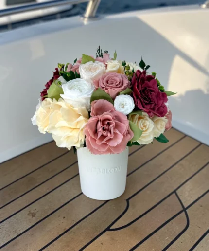 Luna - Dusty champagne preserved flower arrangement in Dubai detail