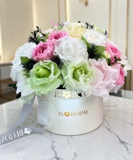 Olivia - Blush Garden preserved flower arrangement in Dubai detail