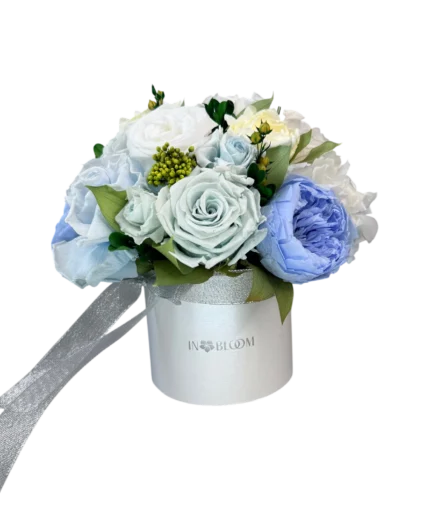 Elis - Baby blue preserved flower arrangement in Dubai