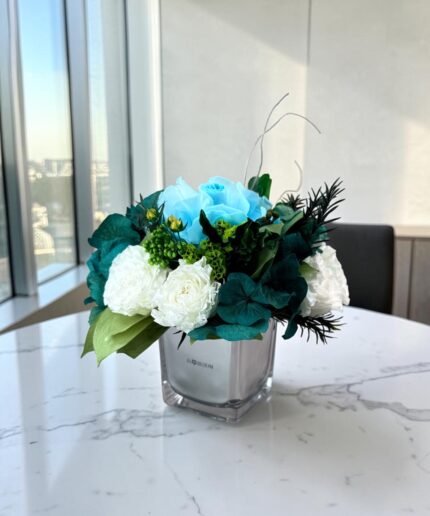 KATIE - Azure Bloom preserved flower arrangement in Dubai detail