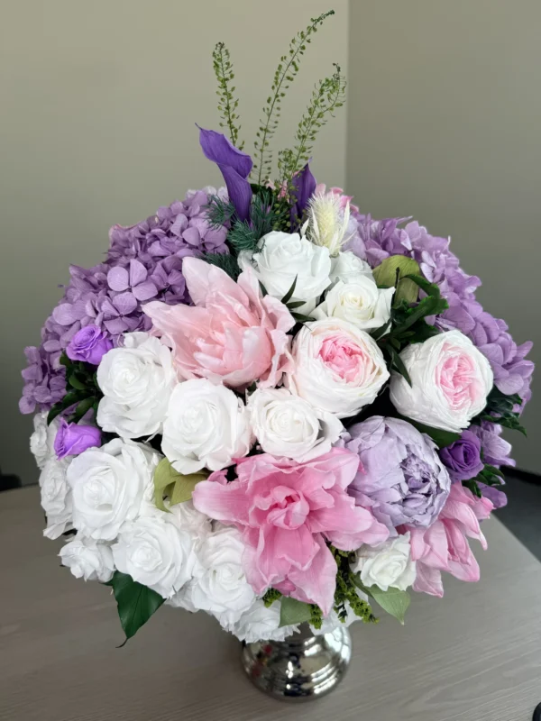 Isabella - Purple preserved flower arrangement detail view in Dubai