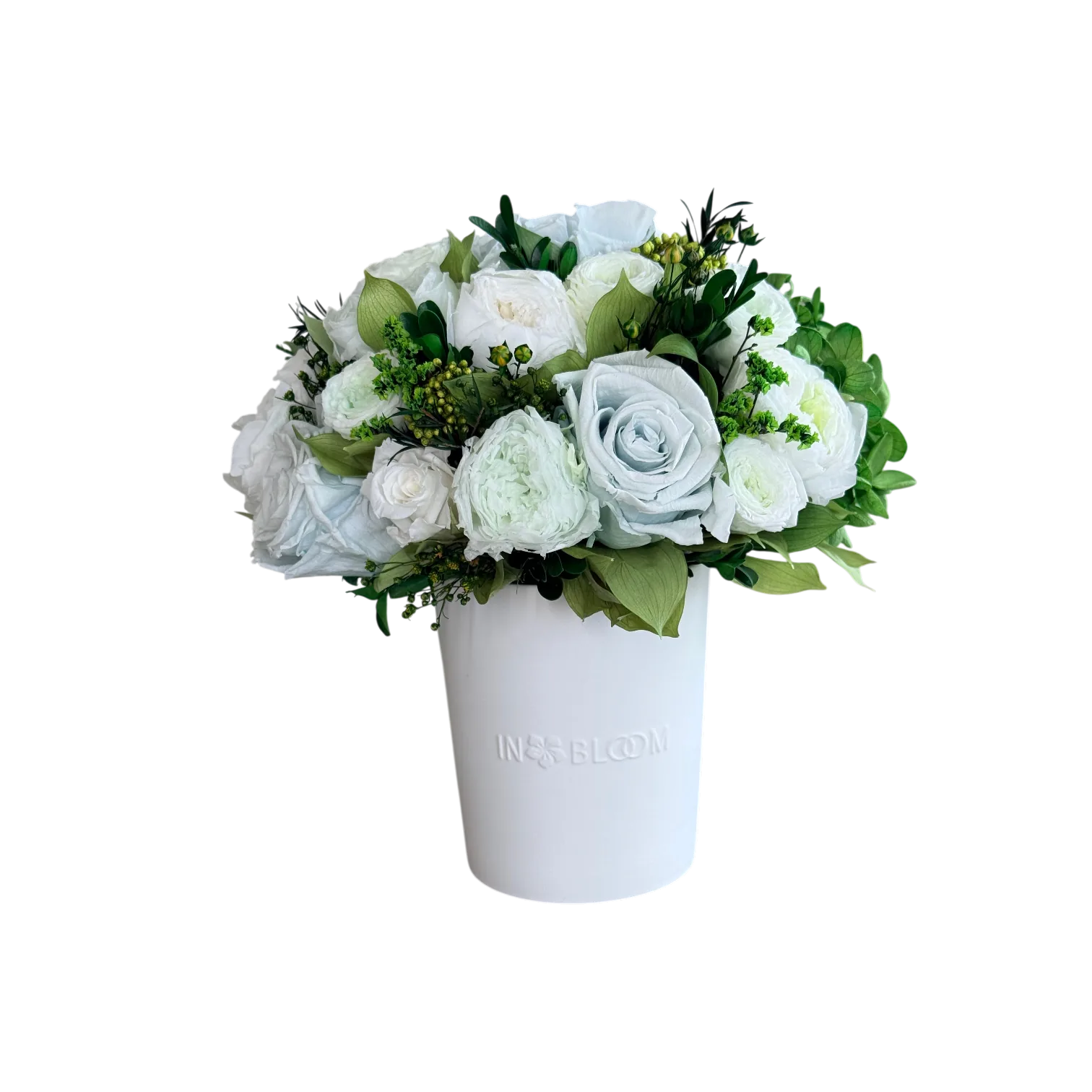 baby green WebP Luna - Baby Blue Love preserved flower arrangement in Dubai