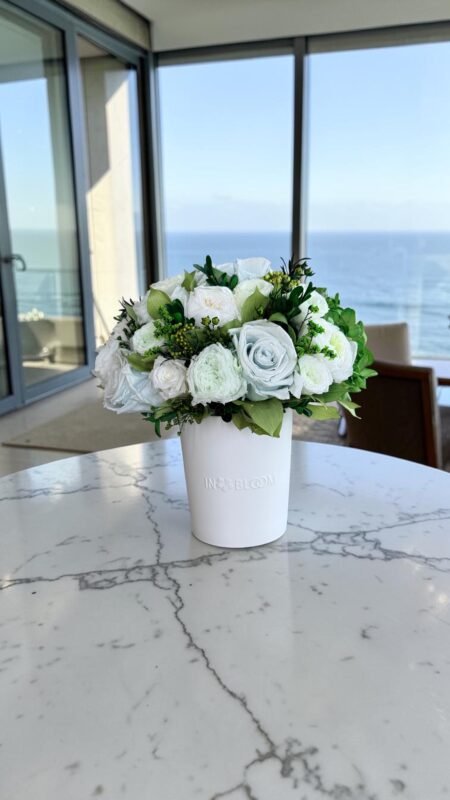 Luna - Baby Blue Love preserved flower arrangement detail view in Dubai