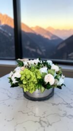 Grace Serenity preserved flower arrangement detail view in Dubai