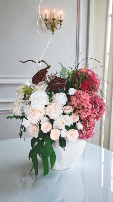 Pastel preserved flower vase for interiors