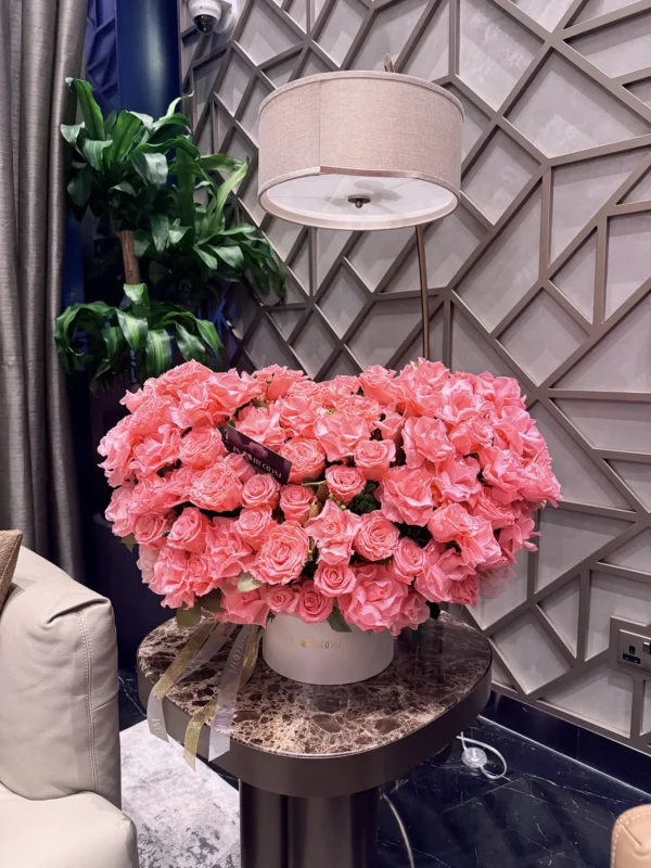 Luxury pink preserved flower interior arrangement