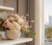 Preserved flowers placed indoors away from direct Dubai sunlight
