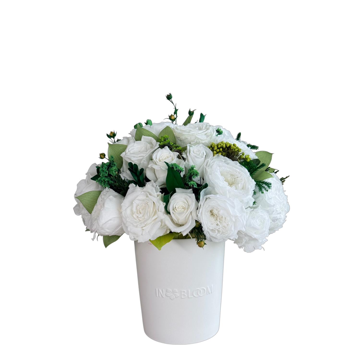 luna white1-21 Luna - Blanc mix preserved flower arrangement in Dubai