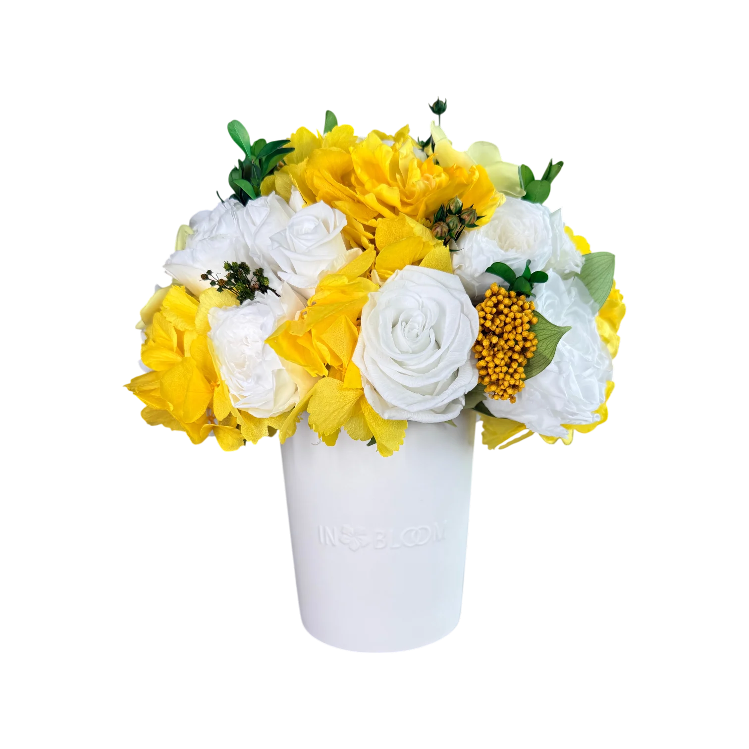 luna yellow1 Luna - Plumeria Yellow preserved flower arrangement in Dubai