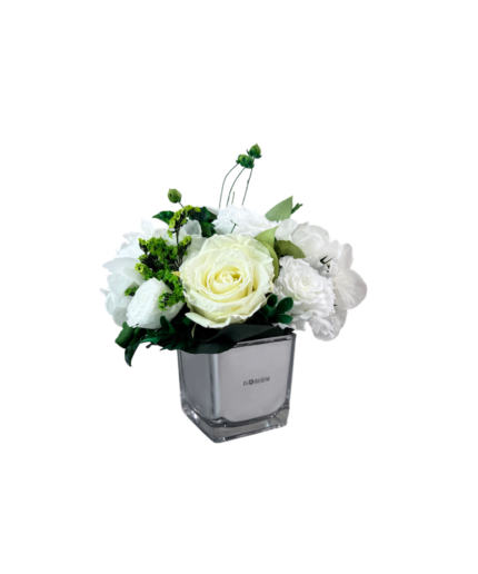 KATIE - White Symphony preserved flower arrangement in Dubai
