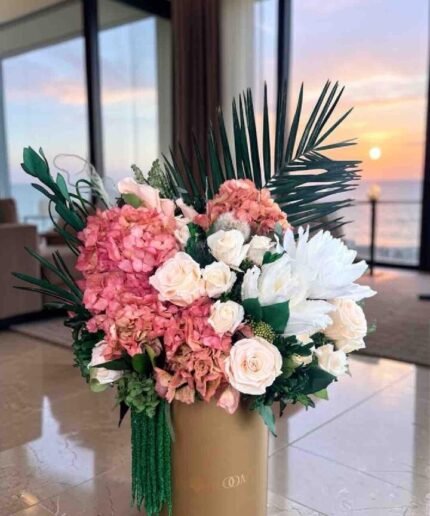 Desire preserved flowers gift box detail view in Dubai