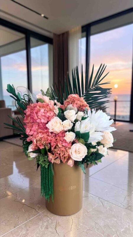 Desire preserved flowers gift box detail view in Dubai