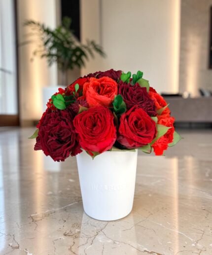 Luna - Red Miracle preserved flower arrangement in Dubai detail