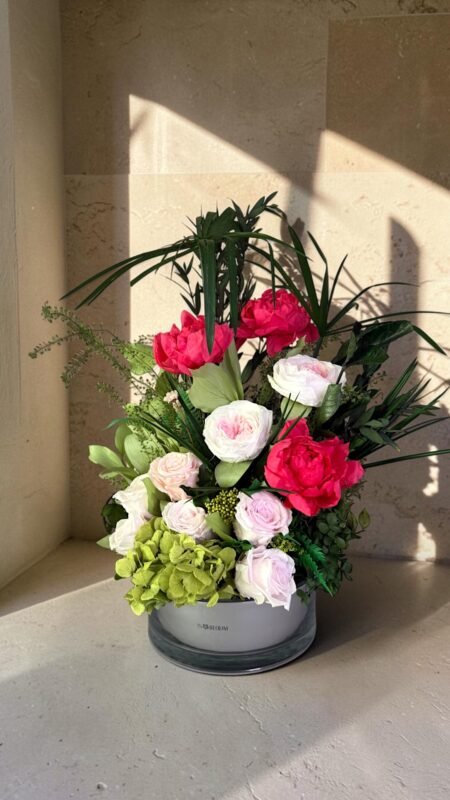 preserved arrangement peonies roses