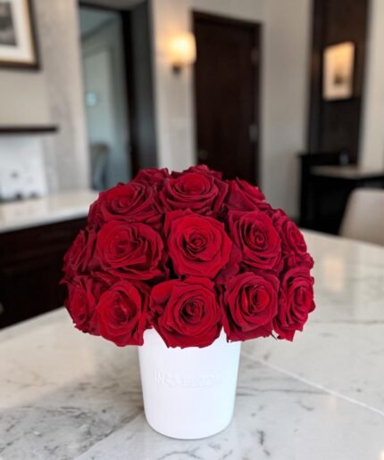 Luna - Red roses preserved flower arrangement in Dubai detail