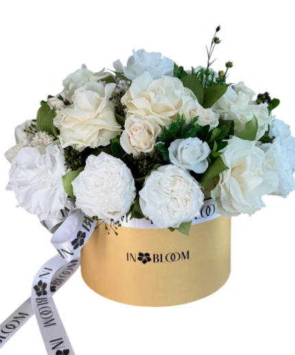 forever rose, preserved flowers bouquet white