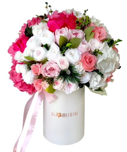 preserved roses peonies bouquet signature flower box